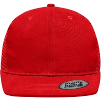 6 Panel Flat Peak Cap - Red