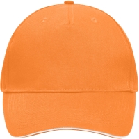 5 Panel Sandwich Cap - Orange/white