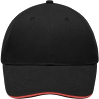 Light Brushed Sandwich Cap - Black/red