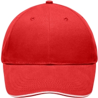 Light Brushed Sandwich Cap - Red/white