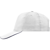 5 Panel Promo Sandwich Cap - White/navy