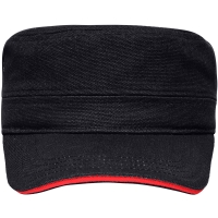 Military Sandwich Cap - Black/red