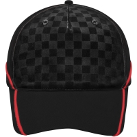 5 Panel Racing Cap Embossed - Black/black/red