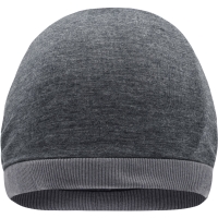 Heather Summer Beanie - Black melange/dark grey