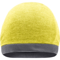 Heather Summer Beanie - Yellow melange/dark grey