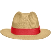 Traveller Hat - Straw/red