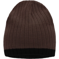 Knitted Hat - Coffee/black
