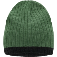 Knitted Hat - Jungle green/black