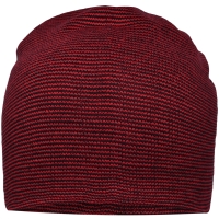 Casual Long Beanie - Indian red/black