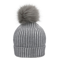 Ladies' Metallic Beanie - Silver/light grey