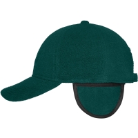 6 Panel Fleece Cap with Earflaps - Dark green