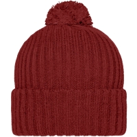 Knitted Cap with Pompon - Burgundy