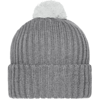 Knitted Cap with Pompon - Dark grey/light grey