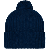 Knitted Cap with Pompon - Navy