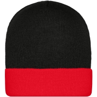 Knitted Cap - Black/red