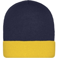 Knitted Cap - Navy/gold yellow