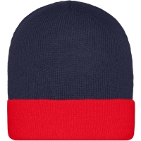 Knitted Cap - Navy/red