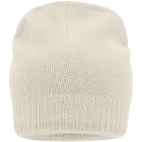 Knitted Beanie with Fleece Inset - Off white