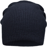 Knitted Long Beanie - Navy