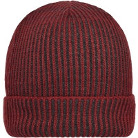 Ribbed Beanie - Dark red/anthracite