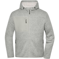 Workwear Knitted Fleece Jacket - Cement melange/nature