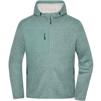 Workwear Knitted Fleece Jacket - Foggy green melange/nature