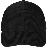 6 Panel Corduroy Cap  Organic Cotton - Black