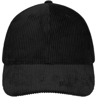 6 Panel Corduroy-Mesh Cap  Organic Cotton - Black/black