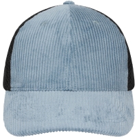 6 Panel Corduroy-Mesh Cap  Organic Cotton - Milky blue/black