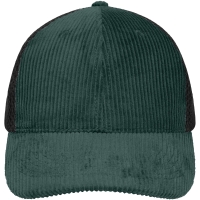 6 Panel Corduroy-Mesh Cap  Organic Cotton - Smoky green/black