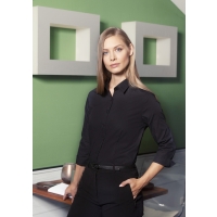 Ladies' Blouse Classic with 3/4 Arm - Black