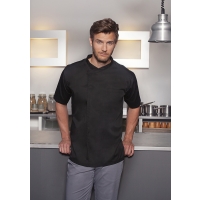 Short-Sleeve Throw-Over Chef Shirt Basic - Black