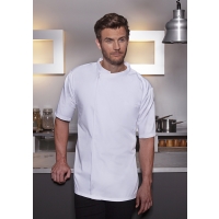 Short-Sleeve Throw-Over Chef Shirt Basic - White