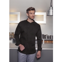 Long-Sleeve Throw-Over Chef Shirt Basic - Black