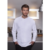Long-Sleeve Throw-Over Chef Shirt Basic - White