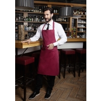 Bib Apron Basic with Buckle and Pocket - Bordeaux