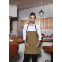 Short Bib Apron Basic with Buckle and Pocket - Camel