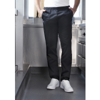Slip-on Trousers Essential , from Sustainable Material , 65% GRS Certified Recycled Polyester / 35% Conventional Cotton - Black