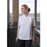 Short-Sleeve Ladies' Chef Jacket Modern-Look - White