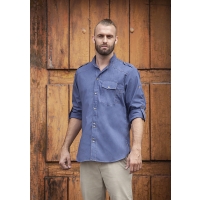 Chef Shirt Jeans-Style - Vintage blue