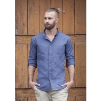 Button-Down Chef Shirt Jeans-Style - Vintage blue