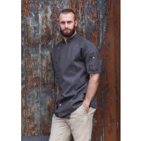 Short-Sleeve Chef Jacket Jeans-Style - Vintage black