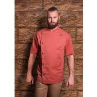 Short-Sleeve Chef Jacket Jeans-Style - Vintage red