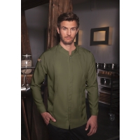 Chef Jacket Green-Generation , from Sustainable Material , 72% GRS Certified Recycled Polyester / 28% Conventional Cotton - Moss green