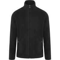 Men's Workwear Fleece Jacket Warm-Up, from Sustainable Material , 100% GRS Certified Recycled Polyester - Black