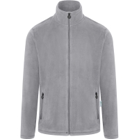 Men's Workwear Fleece Jacket Warm-Up, from Sustainable Material , 100% GRS Certified Recycled Polyester - Platinum grey