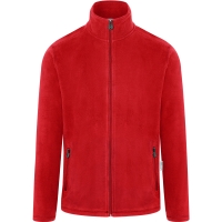 Men's Workwear Fleece Jacket Warm-Up, from Sustainable Material , 100% GRS Certified Recycled Polyester - Red