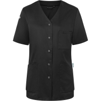 Short-Sleeve Ladies' Tunic Essential, from Sustainable Material , 65% GRS Certified Recycled Polyester / 35% Conventional Cotton - Black