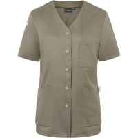 Short-Sleeve Ladies' Tunic Essential, from Sustainable Material , 65% GRS Certified Recycled Polyester / 35% Conventional Cotton - Sage