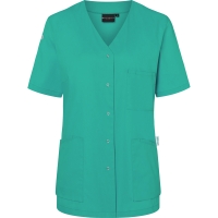 Short-Sleeve Ladies' Tunic Essential, from Sustainable Material , 65% GRS Certified Recycled Polyester / 35% Conventional Cotton - Emerald green